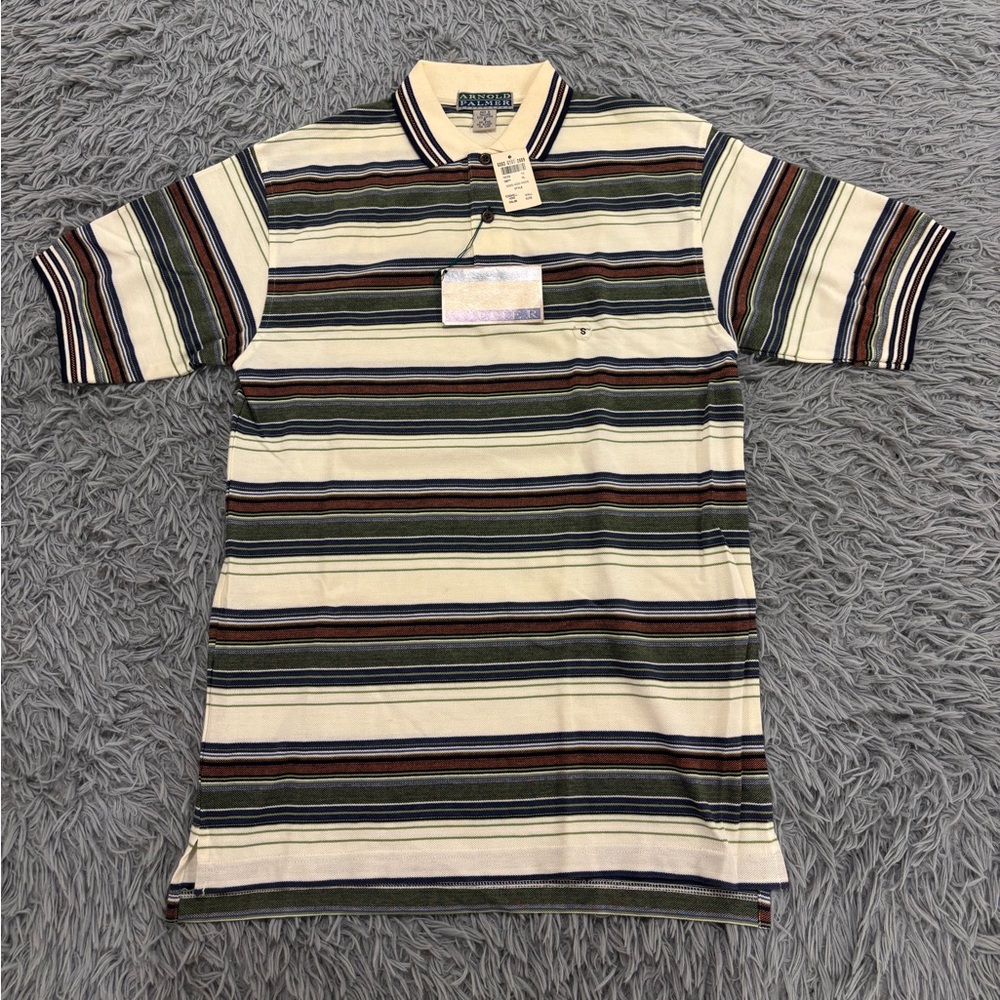 NEW Vintage Arnold Palmer Sportswear Men’s  Small Polo Shirt Striped Multicolor